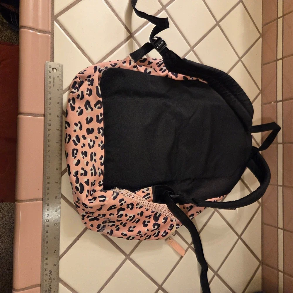 JanSport SuperBreak Pink Leopard Print Backpack School Bag Animal Print